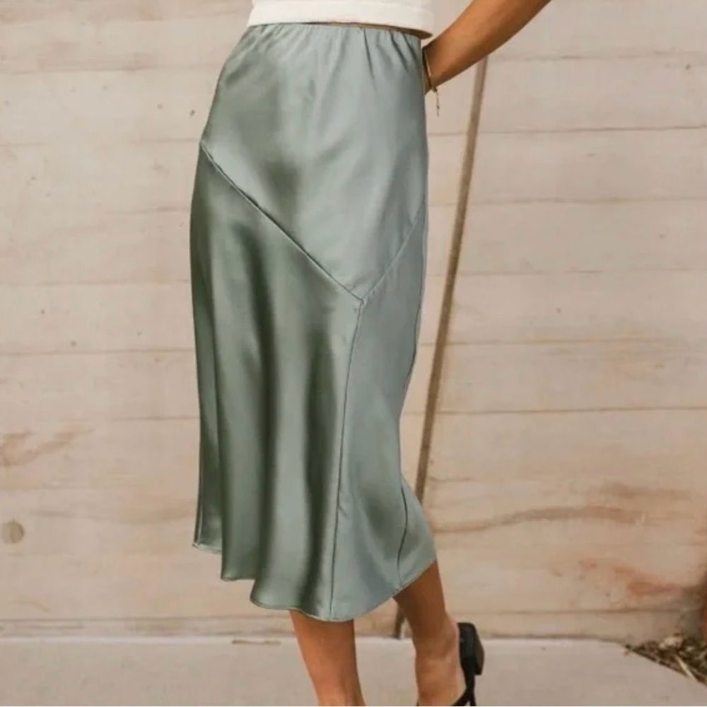 Bohme Sage Satin Skirt